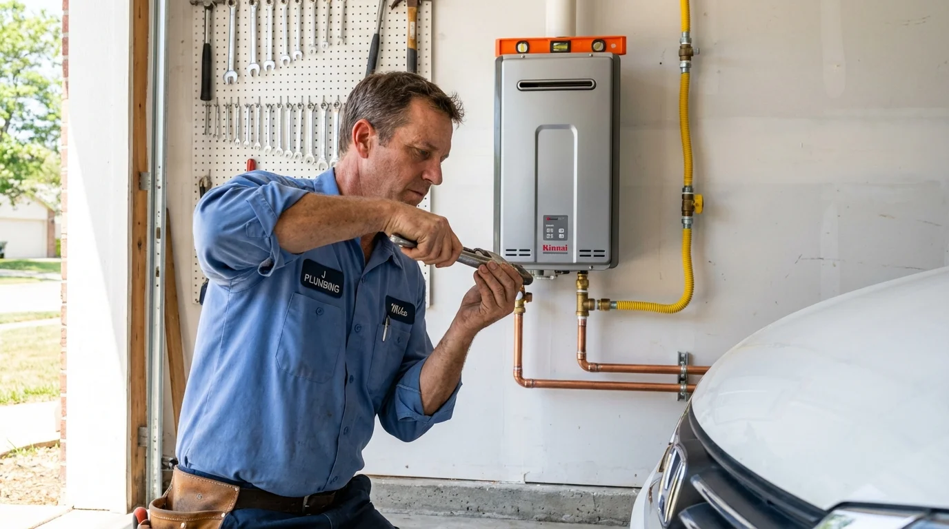 Tankless water heater installation by a Johns Plumbing LLC plumber in Babbitt